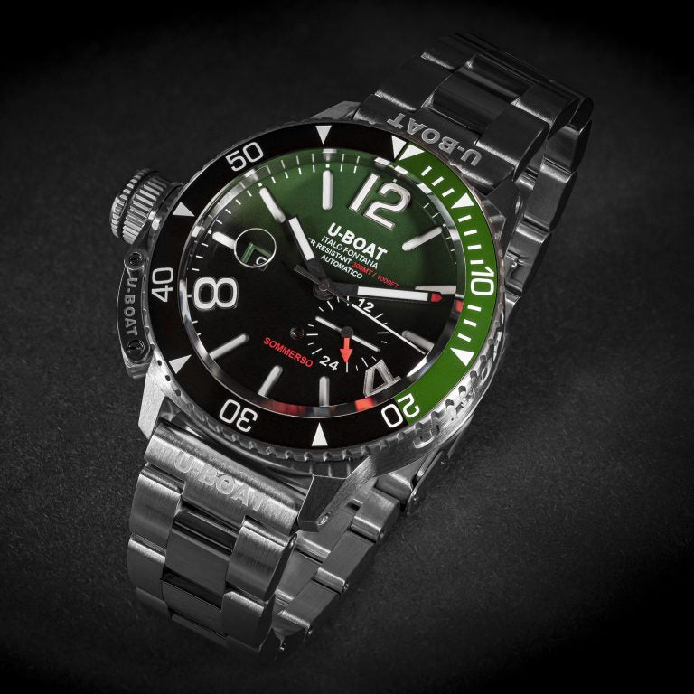U-Boat Men’s Watch 46mm Sommerso Ceramic Diver Green Bracelet