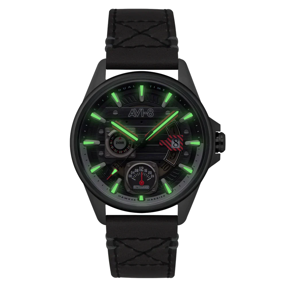 AVI-8 Pilot Hawker Harrier Farley Black Men's Watch AV-4098-04