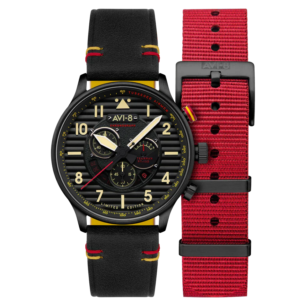AVI-8 Flyboy Spirit Of Tuskegee Black Mens AV-4109-01