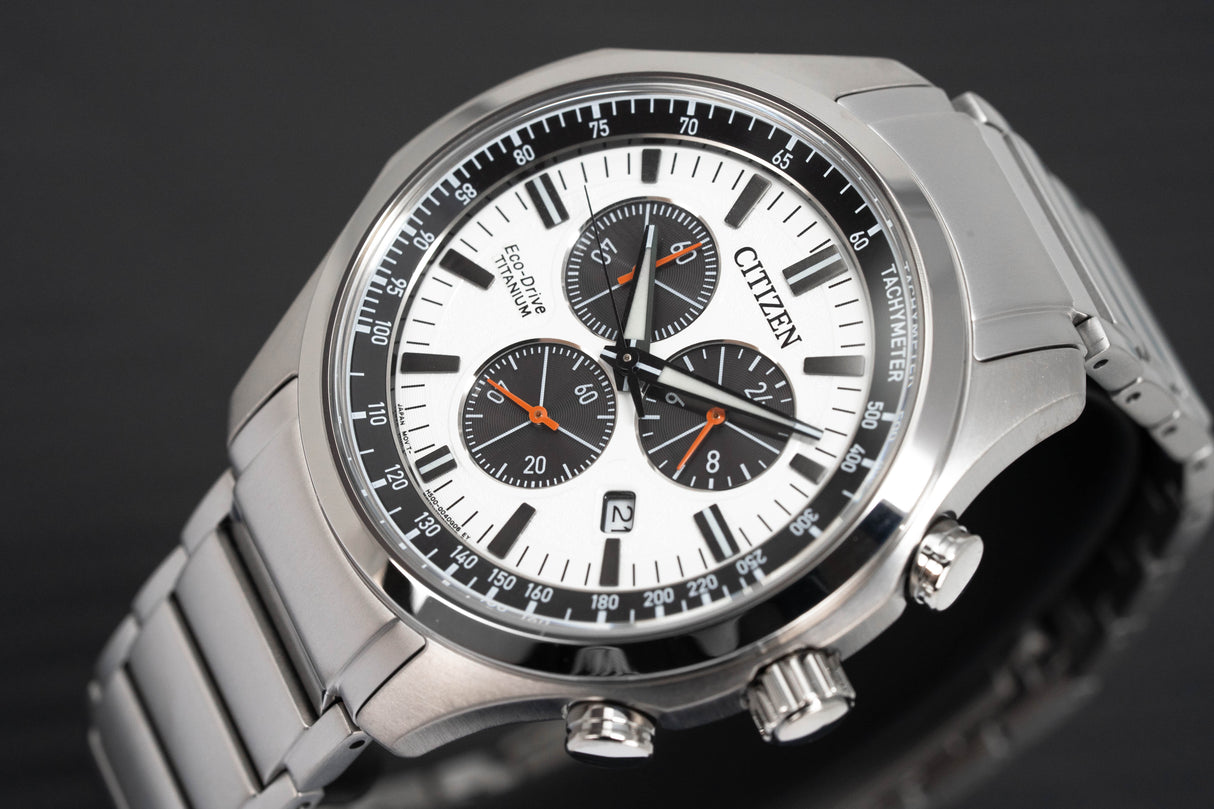 Citizen Eco-Drive Chronograph Silver Men's Watch AT2530-85A