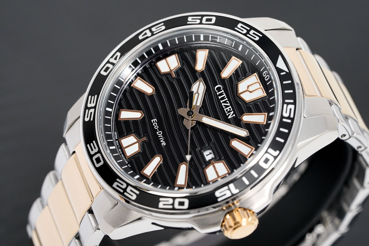 Citizen Men's Watch Eco-Drive Marine Two-Tone Black AW1524-84E