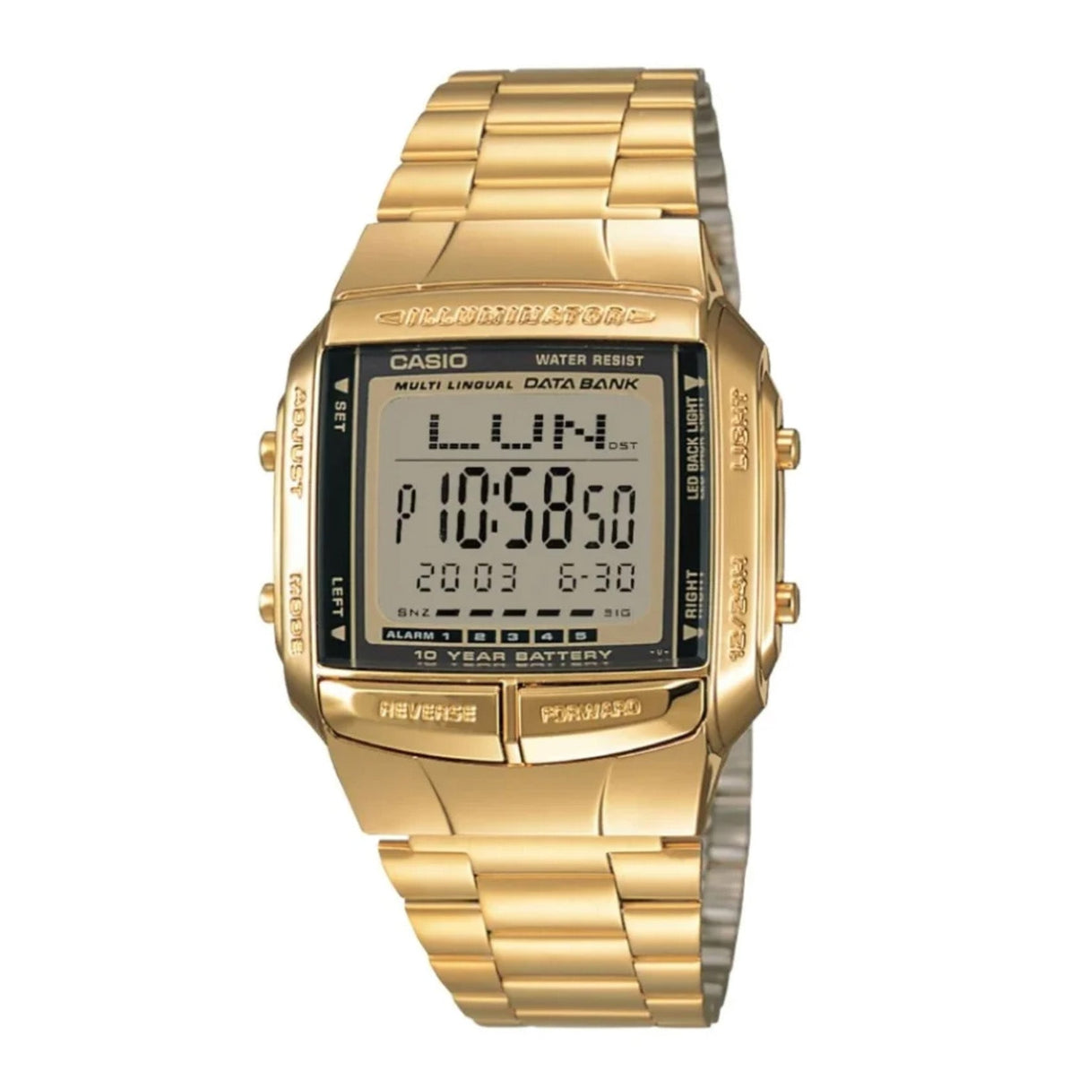 Casio Vintage Databank 38mm Gold Men's Digital Watch