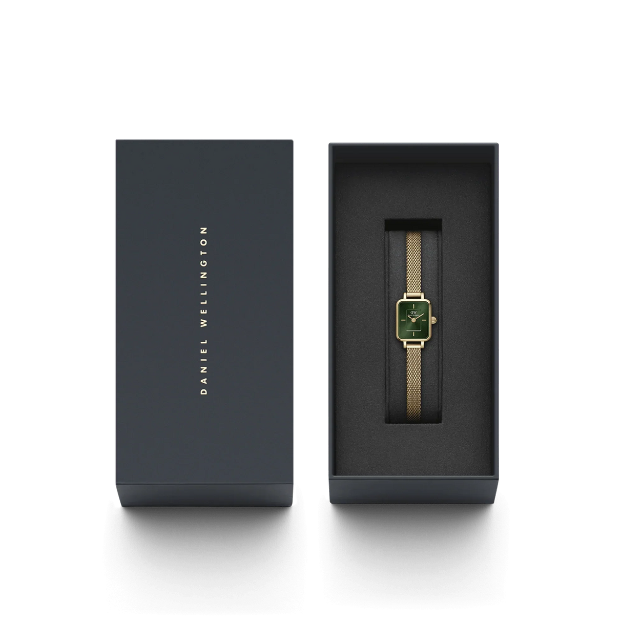 Daniel Wellington Quadro Mini Ladies Gold Green Emerald Watch DW00100653