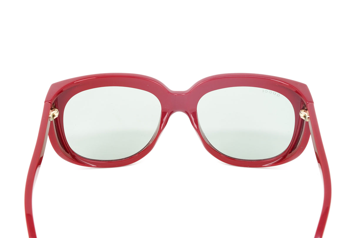 Gucci Women's Sunglasses Wraparound Rectangle Red GG0468S-003 57