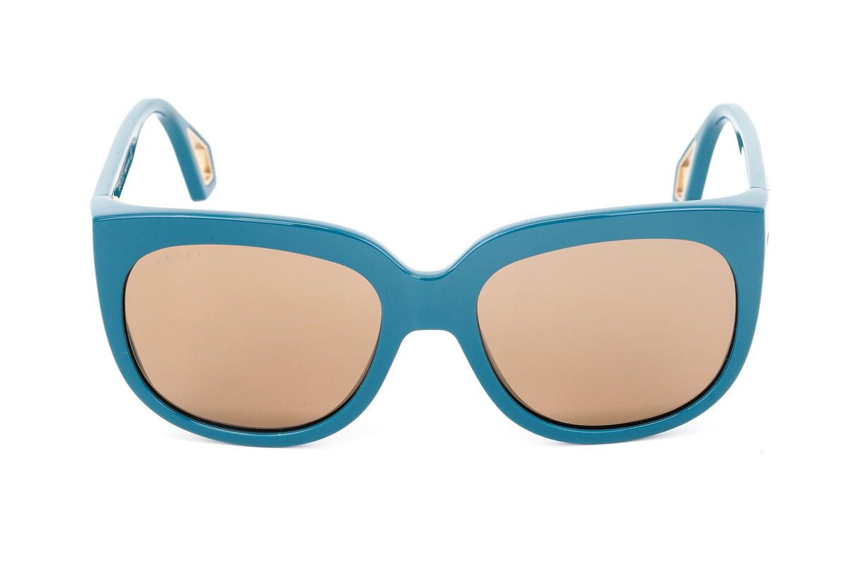 Gucci Women's Sunglasses Wraparound Rectangle Turquoise GG0468S-005 57