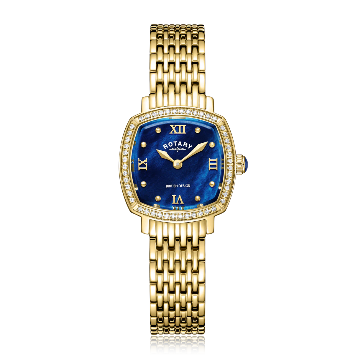 Rotary Traditional Crystal Set Ladies Gold Watch LB05813/92