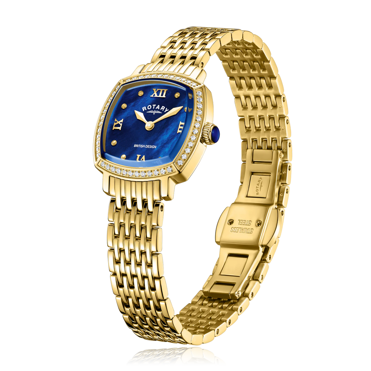 Rotary Traditional Crystal Set Ladies Gold Watch LB05813/92