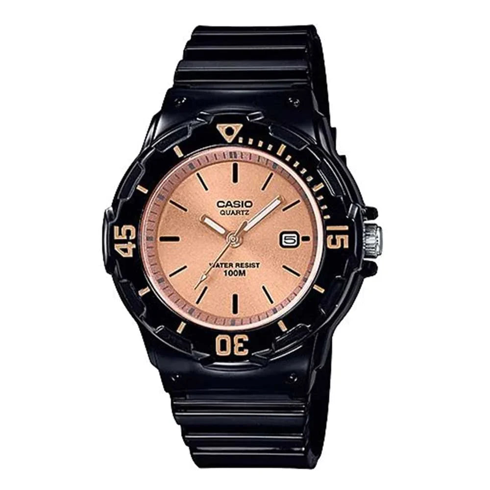 Casio Women's Watch Analogue Black Rose Gold LRW-200H-9E2VDF