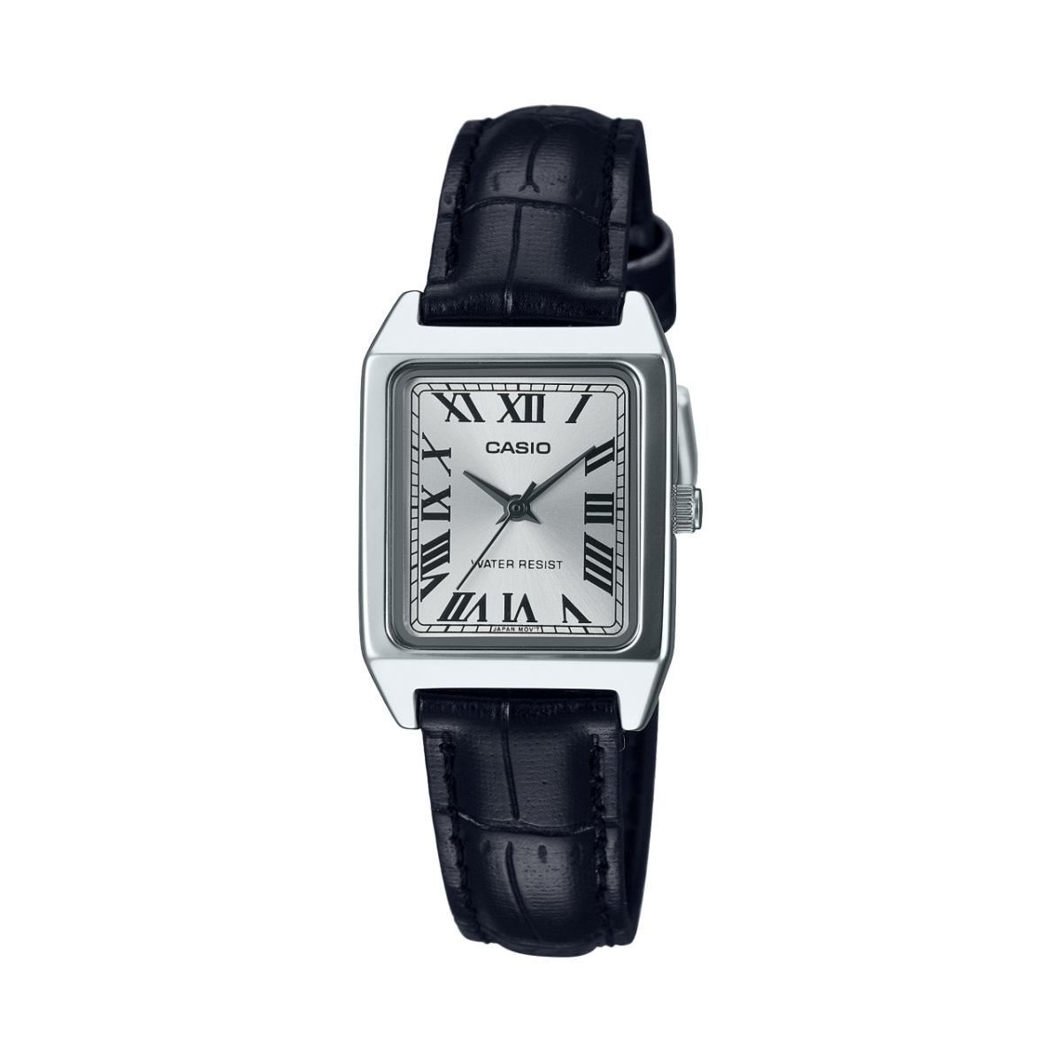 Casio Ladies' 22mm Rectangular White Leather Watch