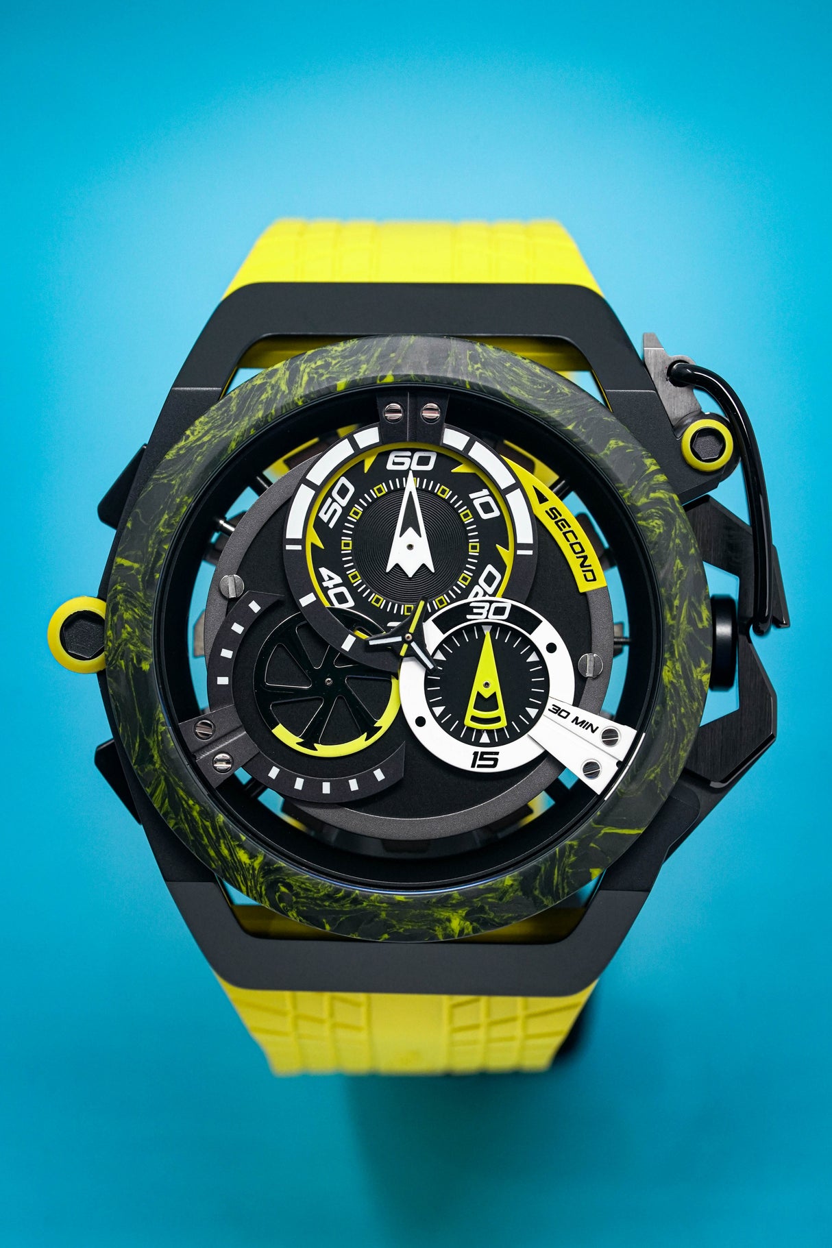 Mazzucato Reversible Watch Monza Yellow Carbon