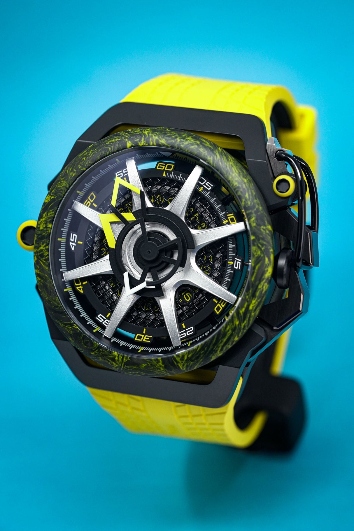Mazzucato Reversible Watch Monza Yellow Carbon