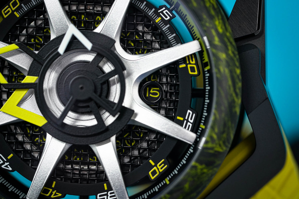 Mazzucato Reversible Watch Monza Yellow Carbon