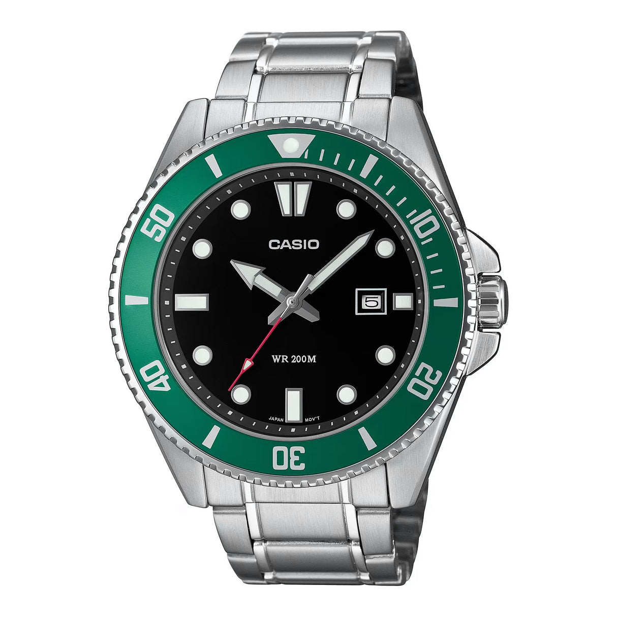 Casio Men's Watch Standard Green Black Bracelet MDV-107D-3AVDF