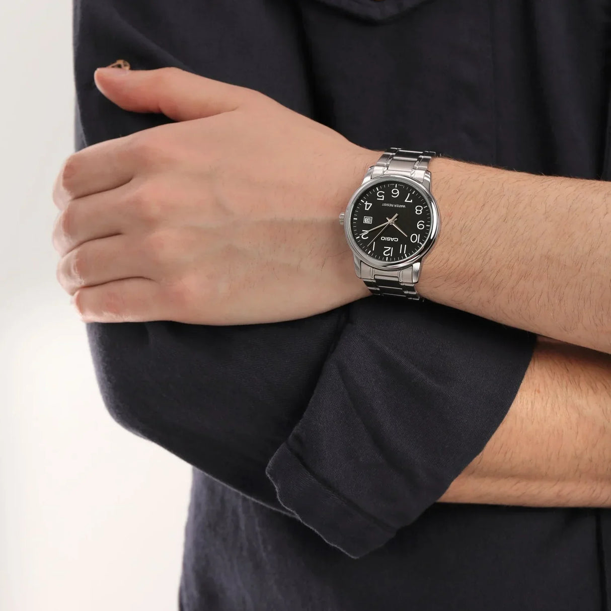 Casio Classic 37mm Silver Men's Black Analogue Watch