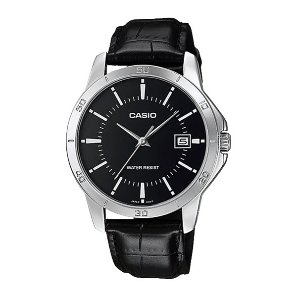 Casio Ladies Black Leather Watch MTP-V004L-1AUDF
