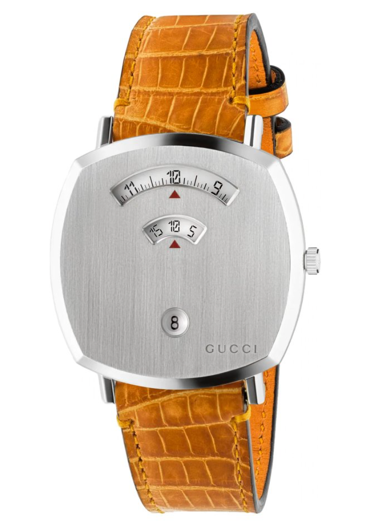 Gucci Watch Grip 38mm Silver Orange YGA15039