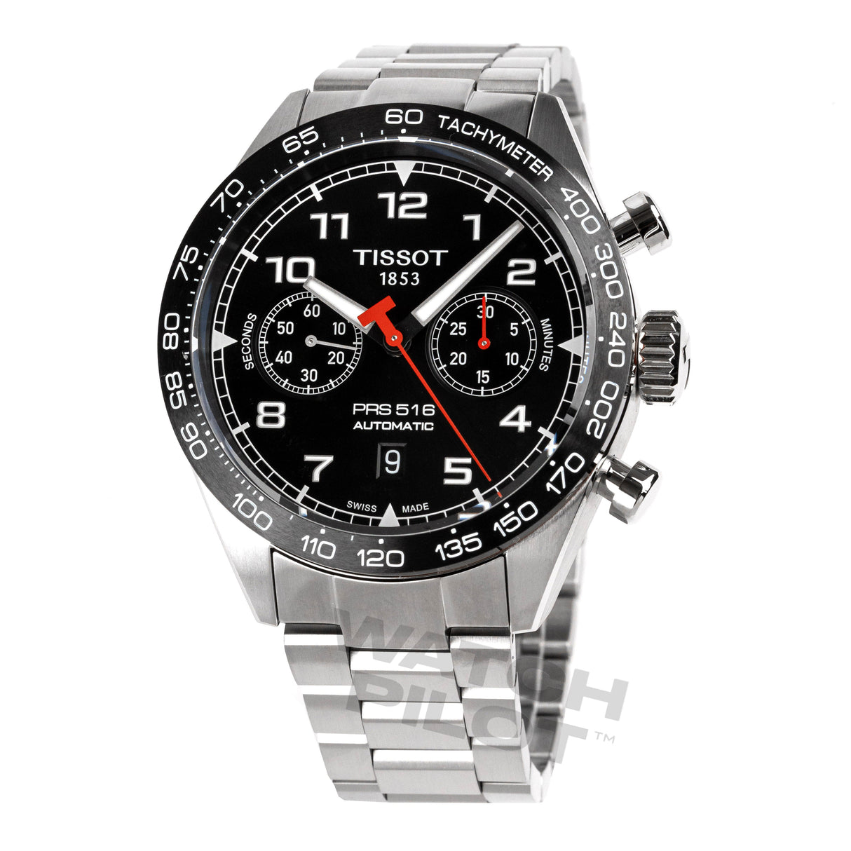 Tissot Men's Watch PRS 516 Automatic Chronograph 45mm Steel Black