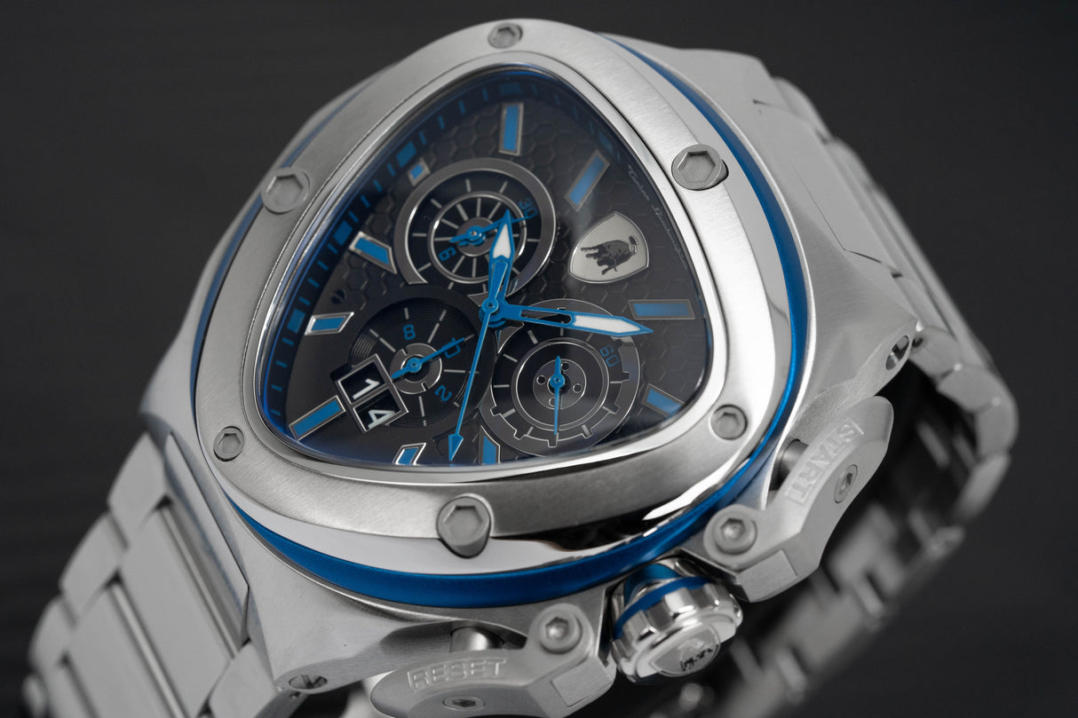 Tonino Lamborghini Spyder X SS Chronograph Date steel Blue
