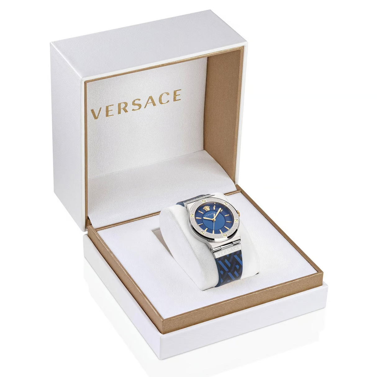 Versace Ladies Watch Greca 38mm Logo Blue
