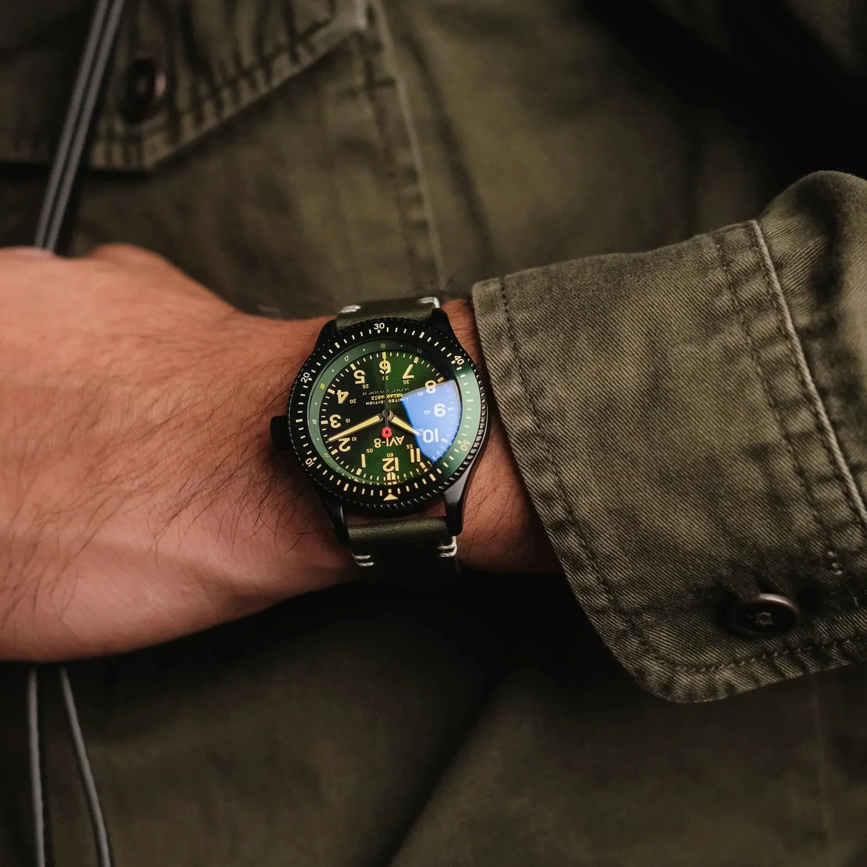 Analogue Watch - AVI-8 Flyboy Royal British Legion Falklands Green Watch AV-4099-RBL06