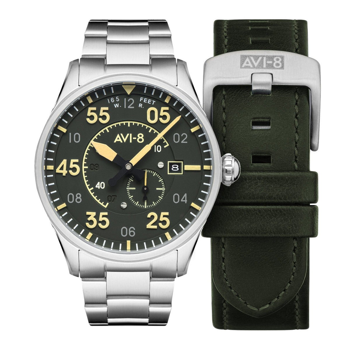 Analogue Watch - AVI-8 Olive Green Spitfire Automatic Watch AV-4073-22