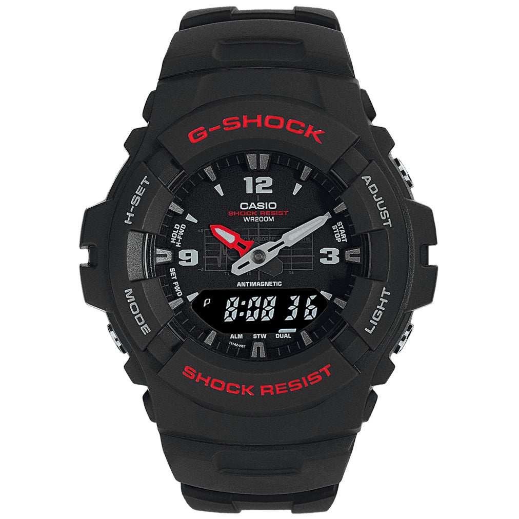 Analogue Watch - Casio G-Shock Men's Black Watch G-100-1BVMES