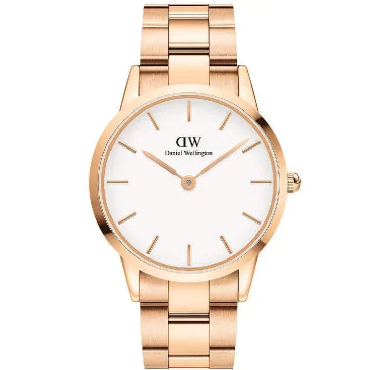 Analogue Watch - Daniel Wellington Iconic Link Men's Rose Gold Watch DW00100343