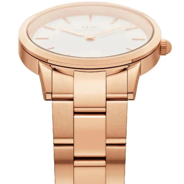 Analogue Watch - Daniel Wellington Iconic Link Men's Rose Gold Watch DW00100343