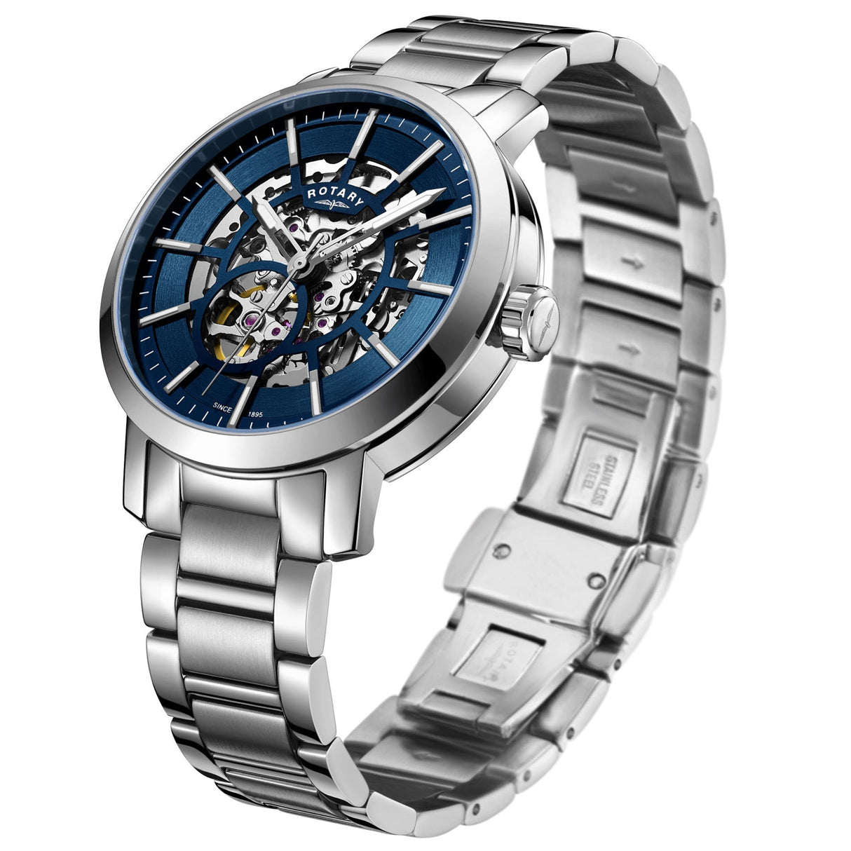 Automatic Watch - Rotary Greenwich Skeleton Men's Blue Watch GB05350/05