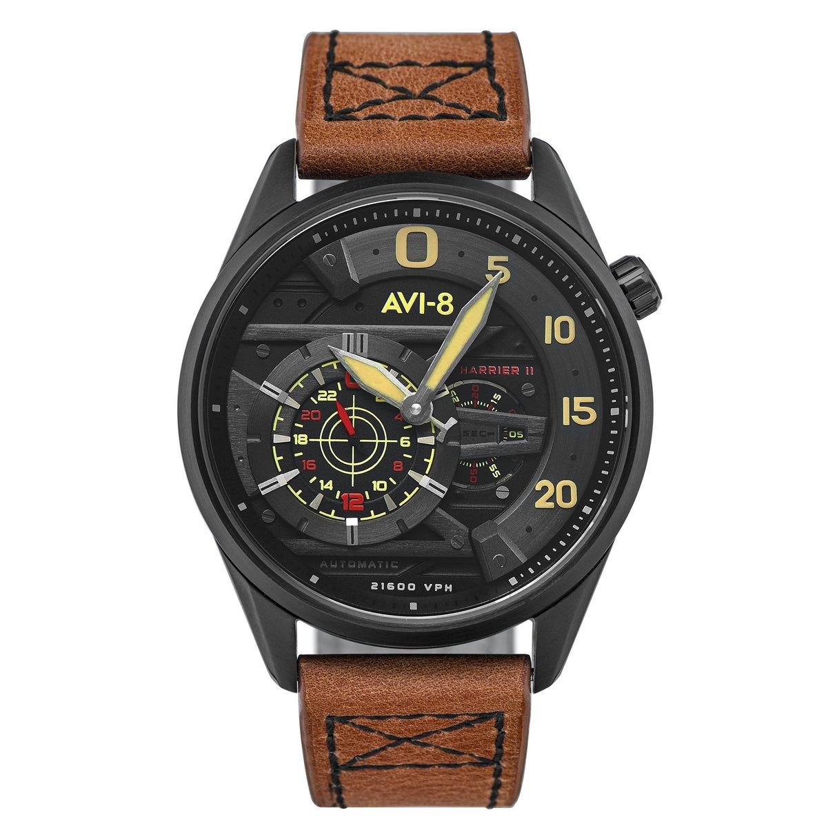 Chronograph Watch - AVI-8 Black Insignia Yellow Hawker Harrier II Chronograph Watch AV-4070-04