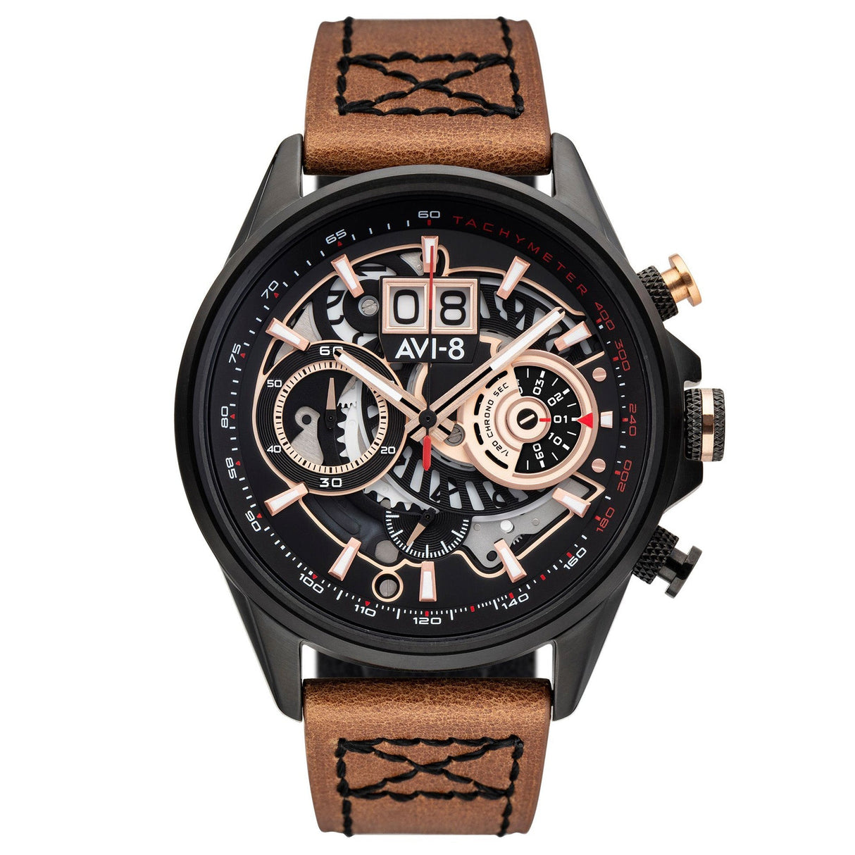 Chronograph Watch - AVI-8 Bronze Carbon Hawker Harrier Chronograph Watch AV-4065-03