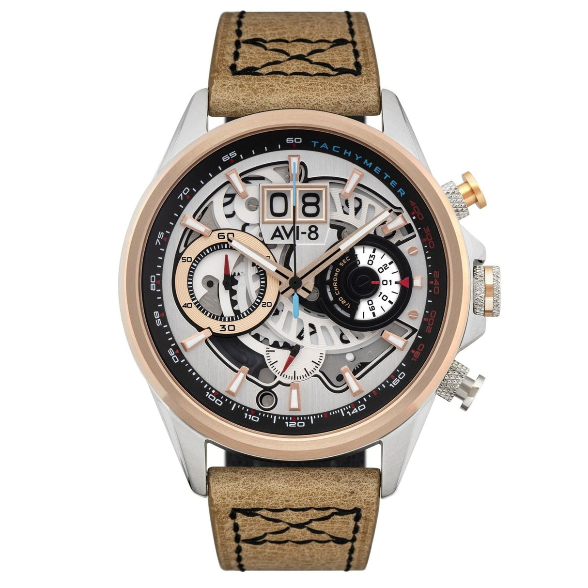Chronograph Watch - AVI-8 Burnt Gold Brown Hawker Harrier Chronograph Watch AV-4065-02