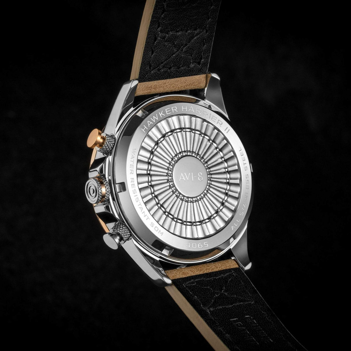 Chronograph Watch - AVI-8 Burnt Gold Brown Hawker Harrier Chronograph Watch AV-4065-02