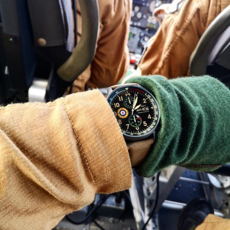 Chronograph Watch - AVI-8 Dark Earth Hawker Hurricane Chronograph Watch AV-4011-0E