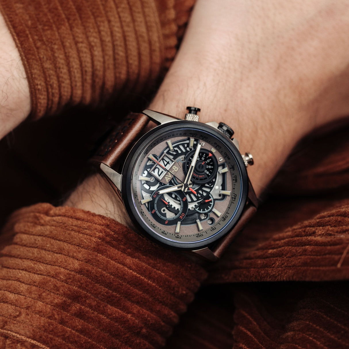 Chronograph Watch - AVI-8 Desert Brown Hawker Harrier II Chronograph Watch AV-4065-06