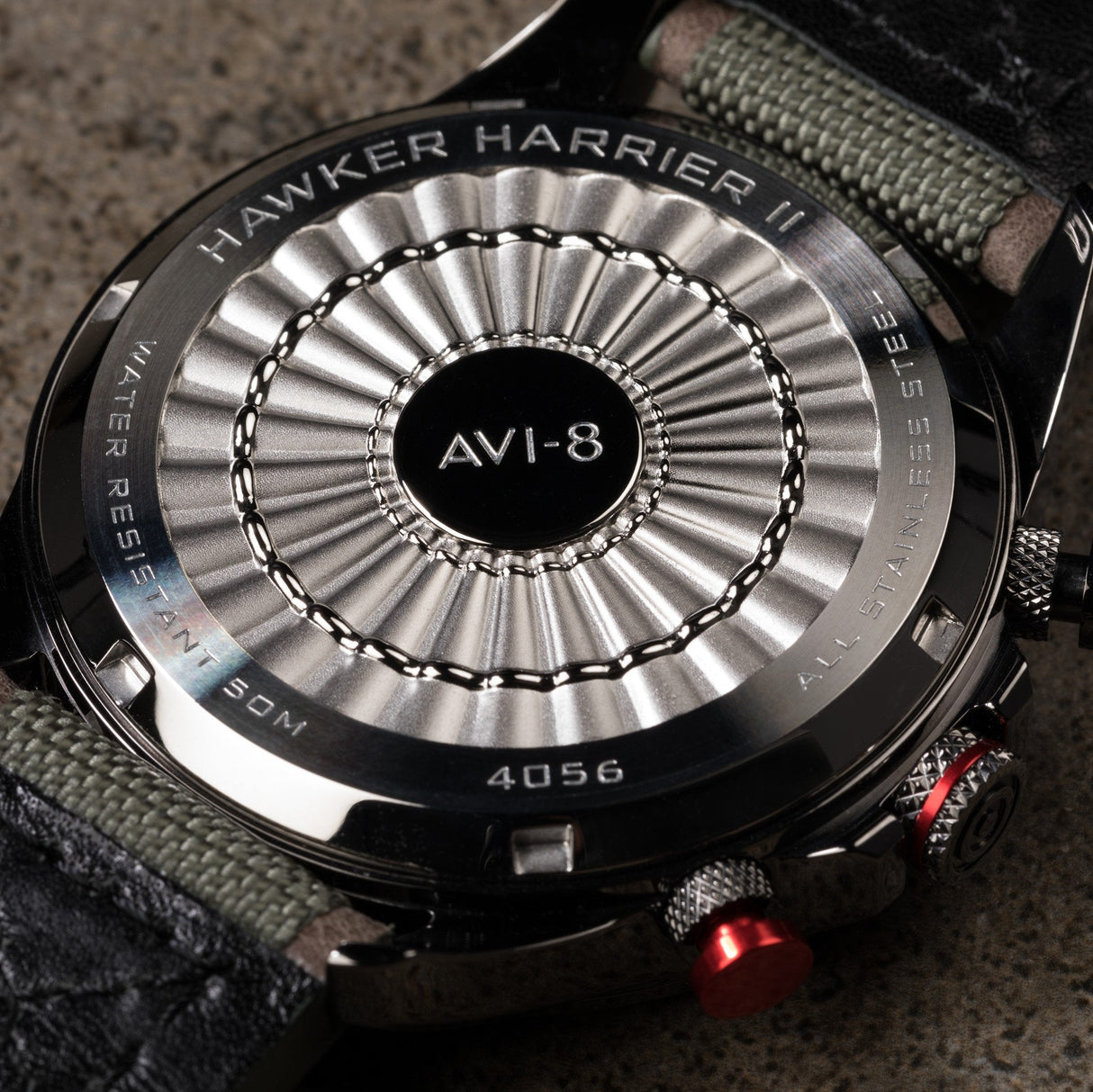 Chronograph Watch - AVI-8 Gunmetal Dark Earth Hawker Harrier Chronograph Watch AV-4056-03