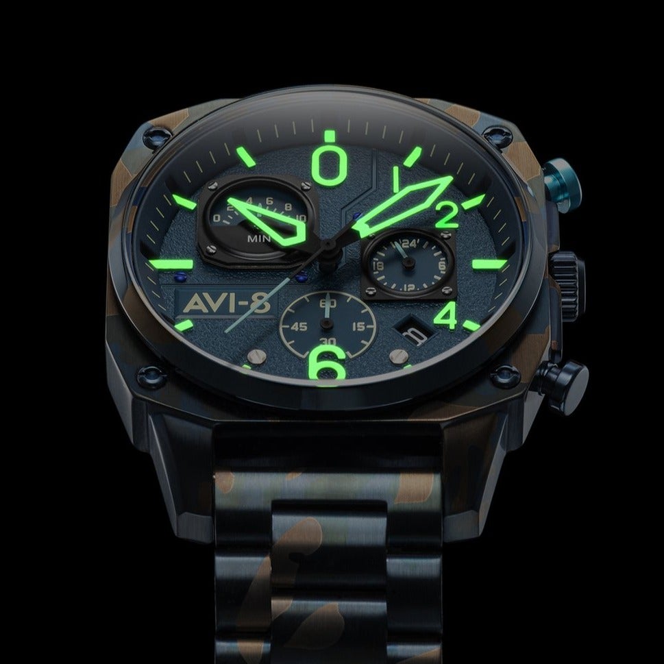 Chronograph Watch - AVI-8 Men's Air Camo Hawker Hunter Watch AV-4052-33