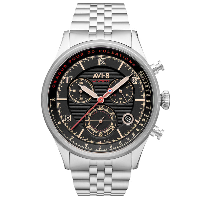 Chronograph Watch - AVI-8 Men's Black Flyboy Chronograph Watch AV-4076-33