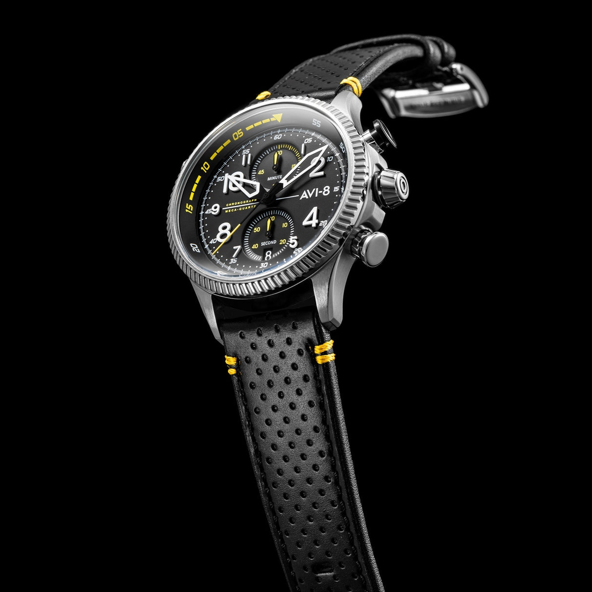 Chronograph Watch - AVI-8 Men's Black Hawker Hunter Chronograph Watch AV-4080-01