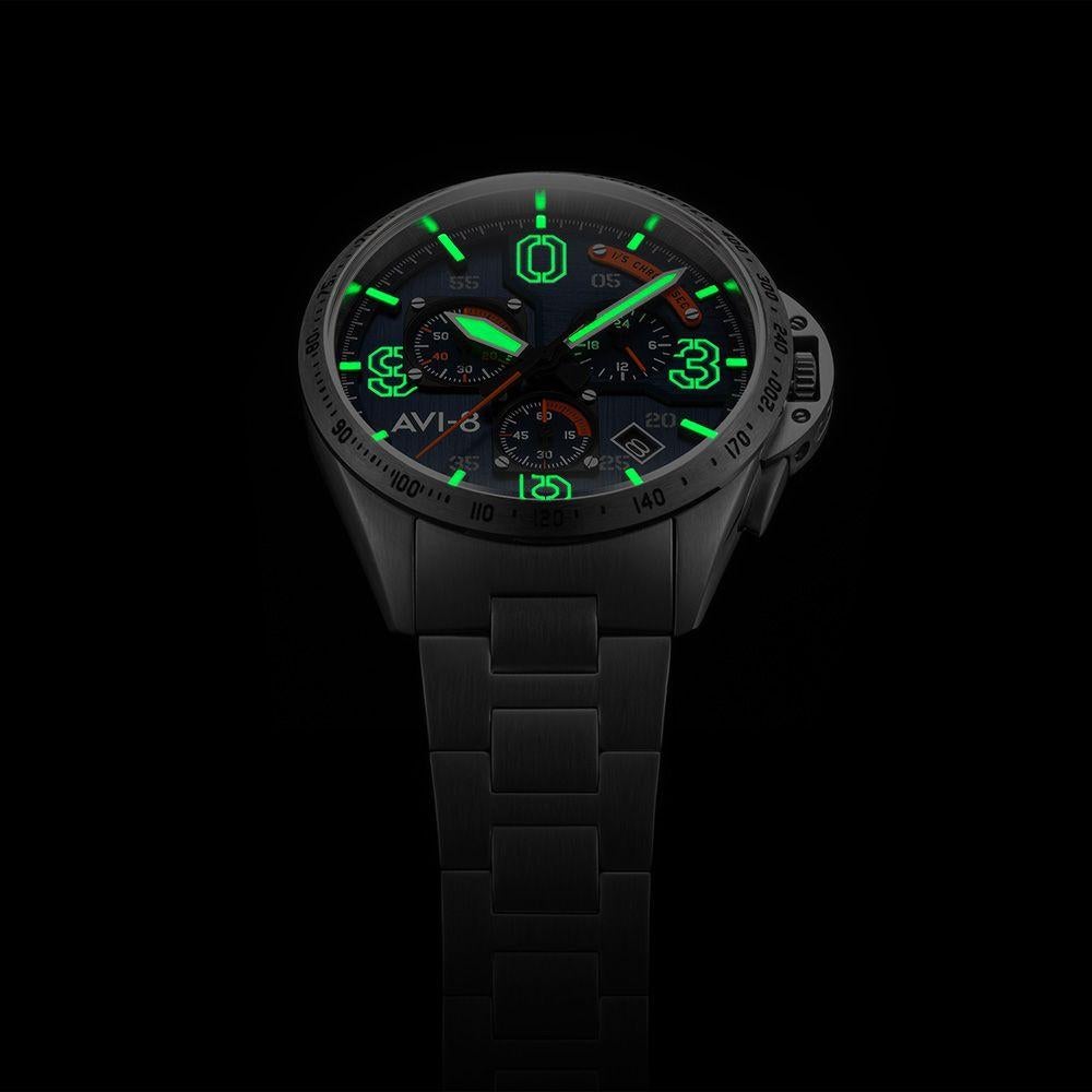 Chronograph Watch - AVI-8 Men's Blue P-51 Mustang Chronograph Watch AV-4077-22