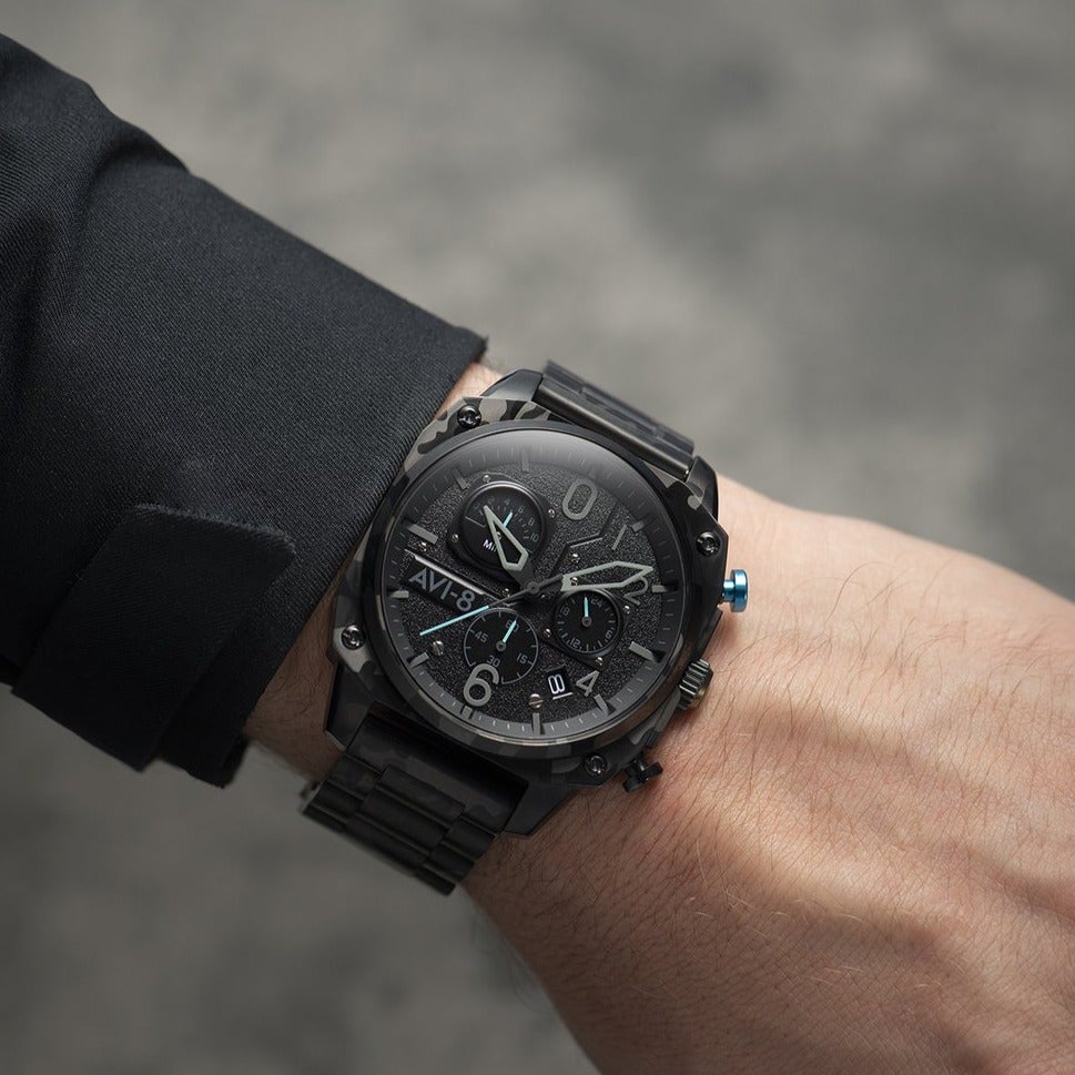 Chronograph Watch - AVI-8 Men's Night Camo Hawker Hunter Watch AV-4052-11
