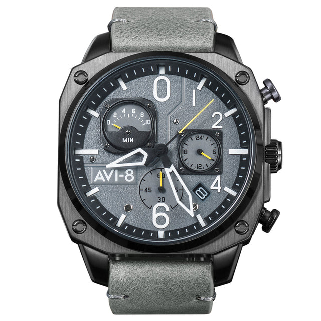 Chronograph Watch - AVI-8 Men's Sea Grey Hawker Hunter Watch AV-4052-03