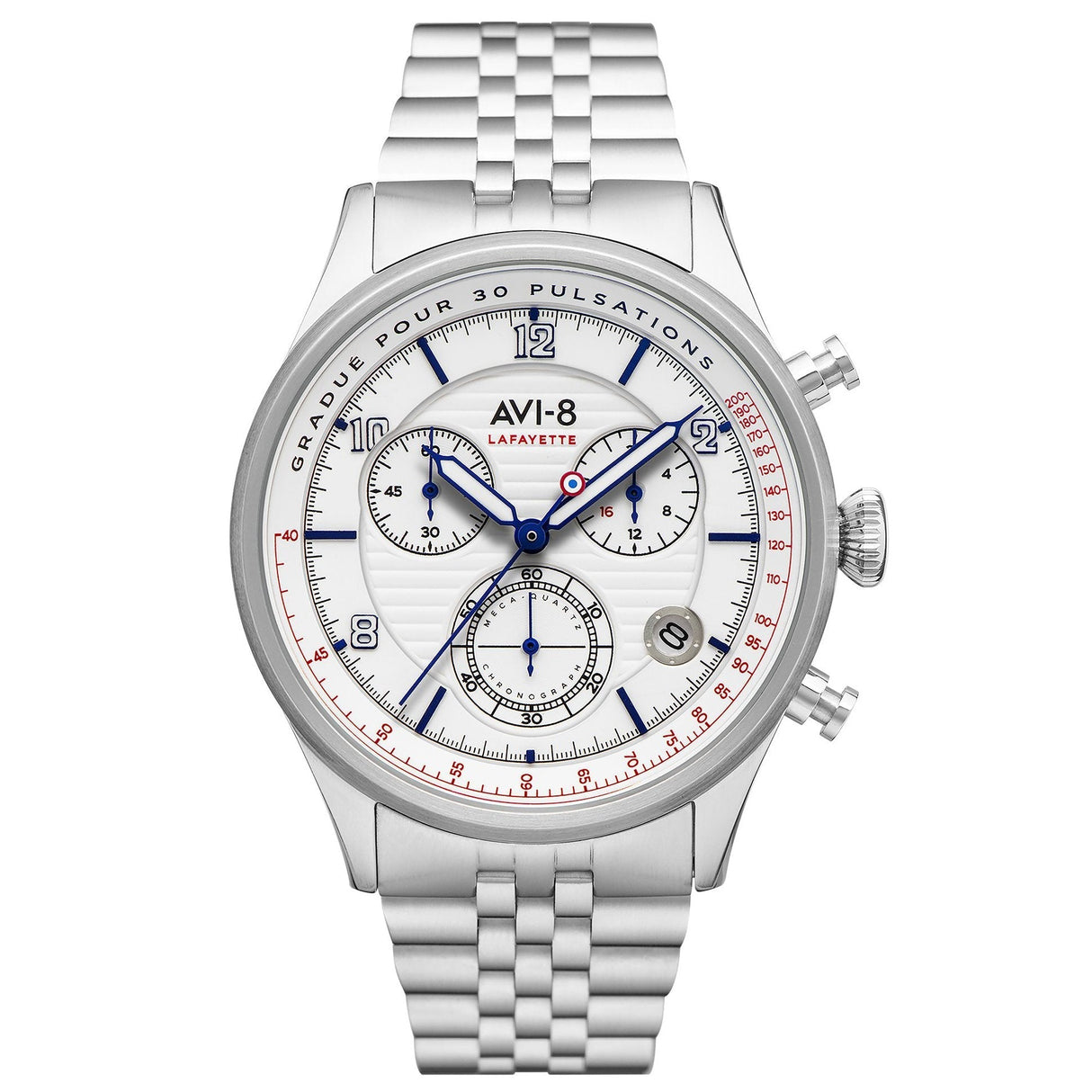 Chronograph Watch - AVI-8 Men's White Flyboy Chronograph Watch AV-4076-11