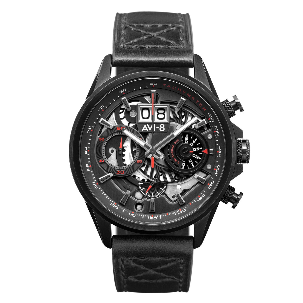 Chronograph Watch - AVI-8 Stealth Black Hawker Harrier II Chronograph Watch AV-4065-05