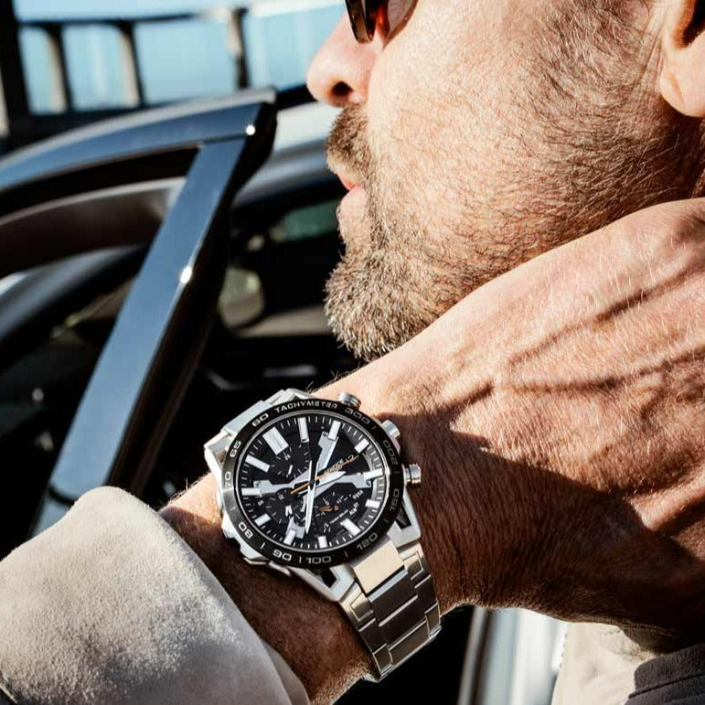 Chronograph Watch - Casio Edifice Bluetooth Chrono Men's Black Watch EQB-2000DB-1AER