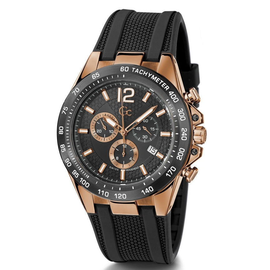 Chronograph Watch - GC Audacious Men's Black Watch Z07002G2MF