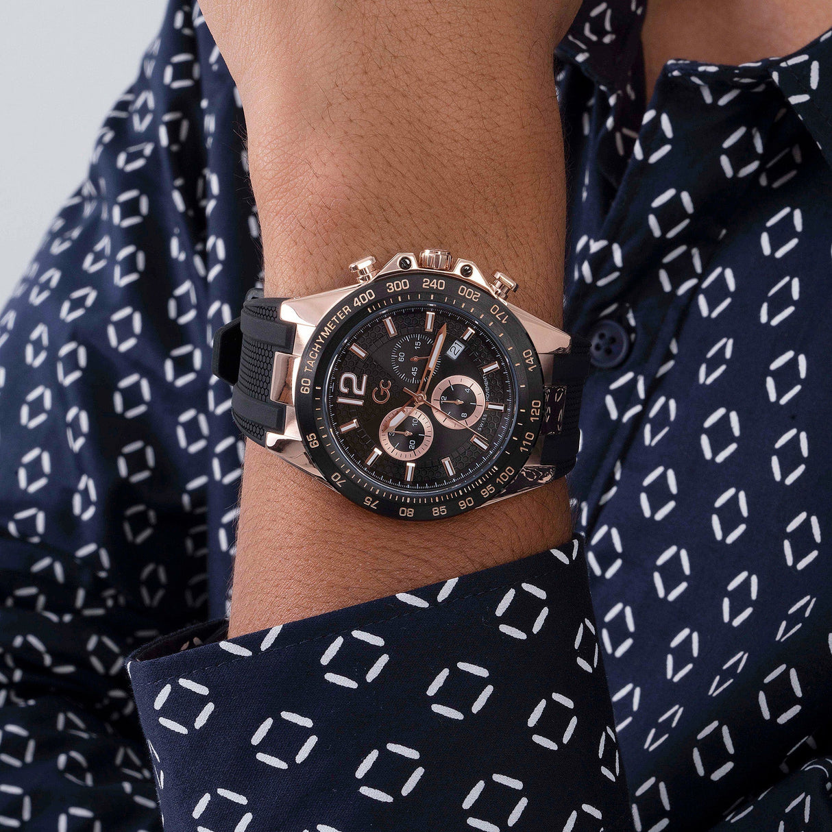 Chronograph Watch - GC Audacious Men's Black Watch Z07002G2MF