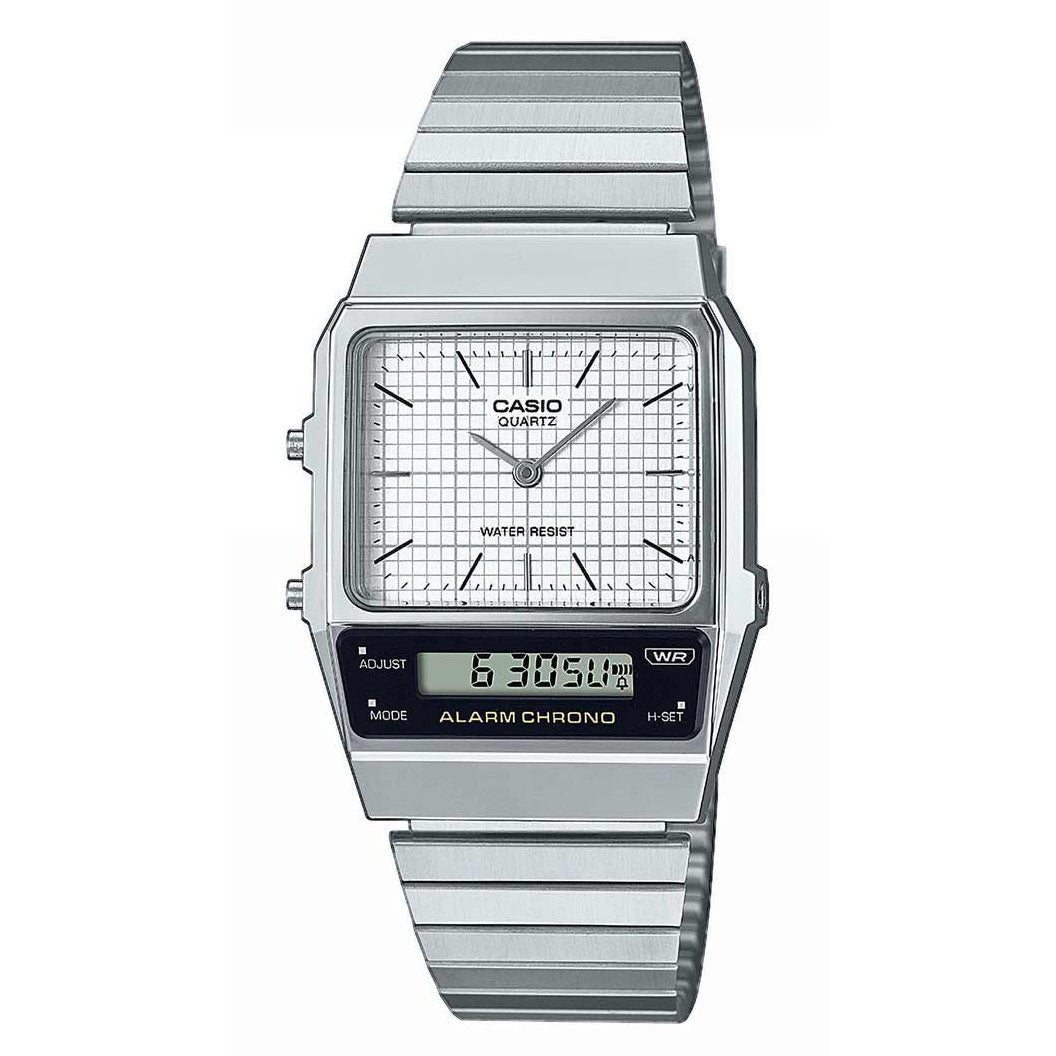Digital Watch - Casio Vintage Men's Silver Watch AQ-800E-7AEF