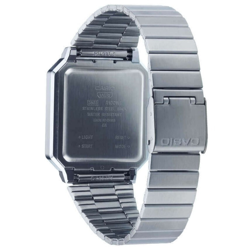 Digital Watch - Casio Vintage Unisex Silver Watch A100WE-7BEF