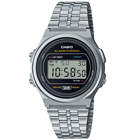 Digital Watch - Casio Vintage Unisex Silver Watch A171WE-1AEF